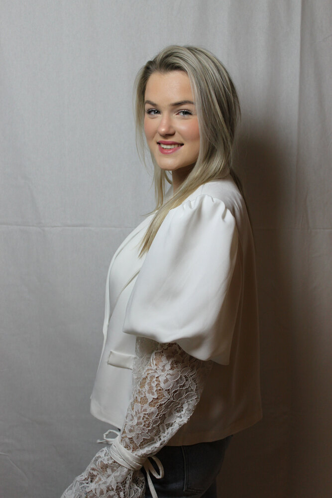 White blazer with lace