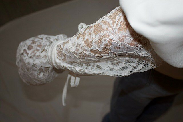 White blazer with lace