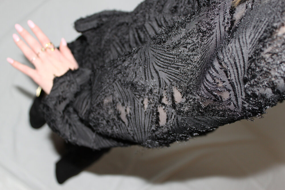 Black ruffle dress