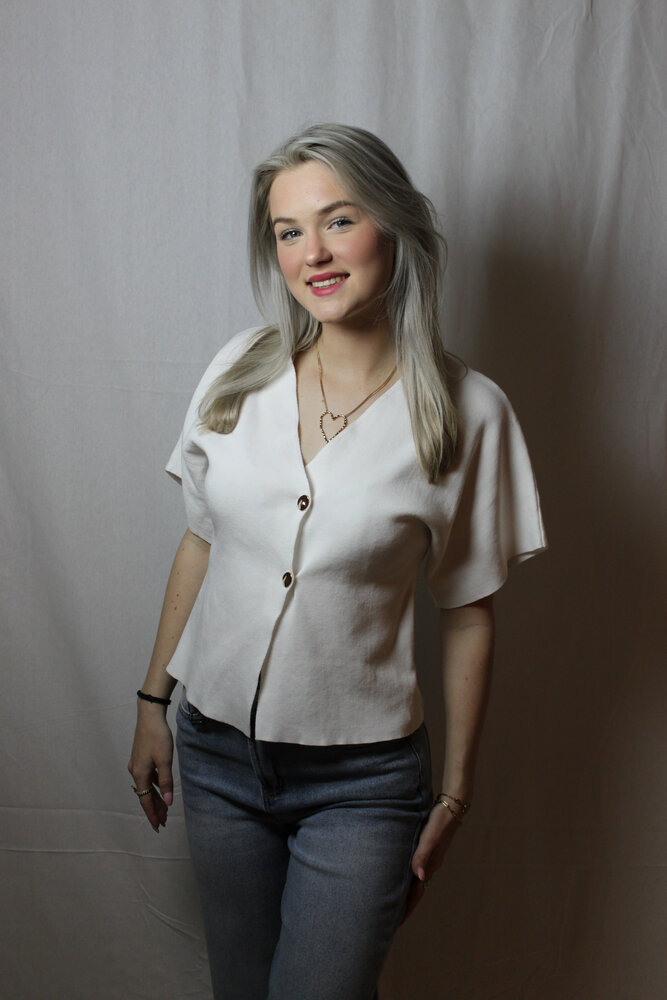 White top with gold