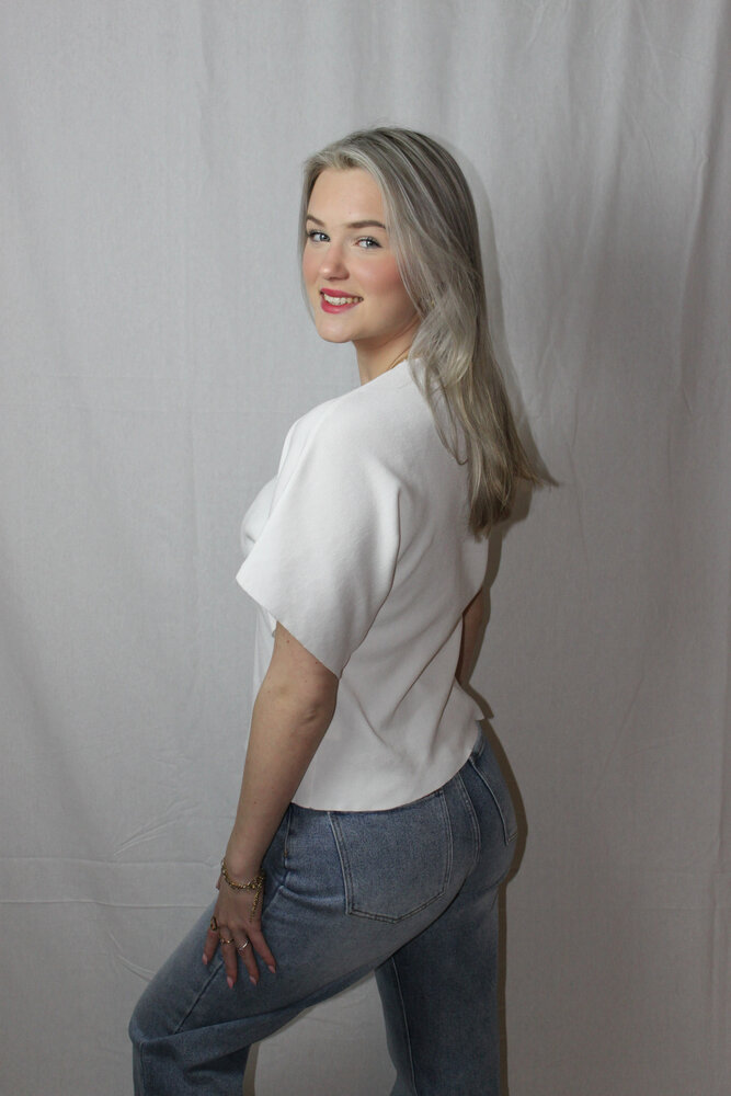 White top with gold