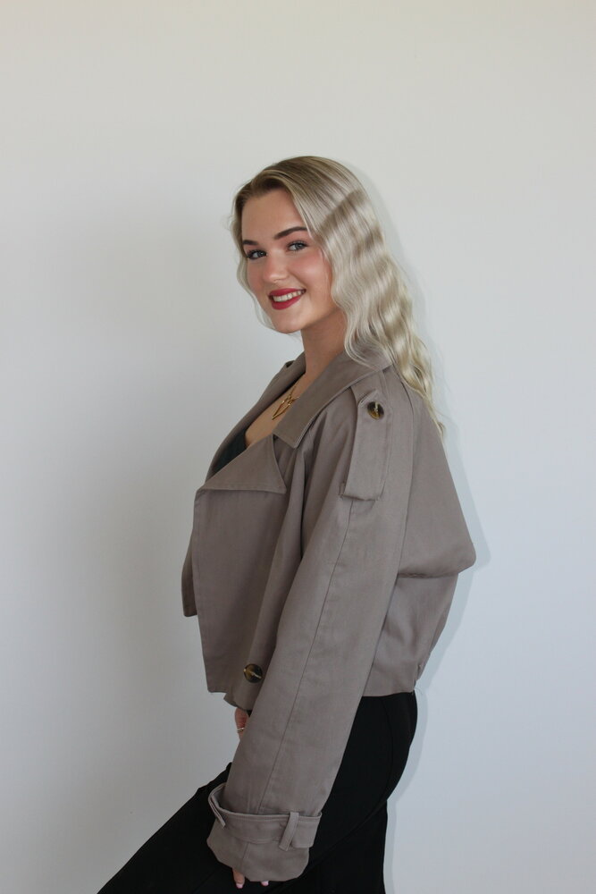Beige trenchcoat