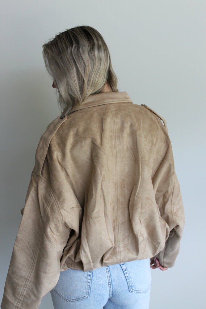 Suede jacket beige