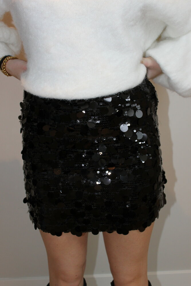 Black paillet skirt
