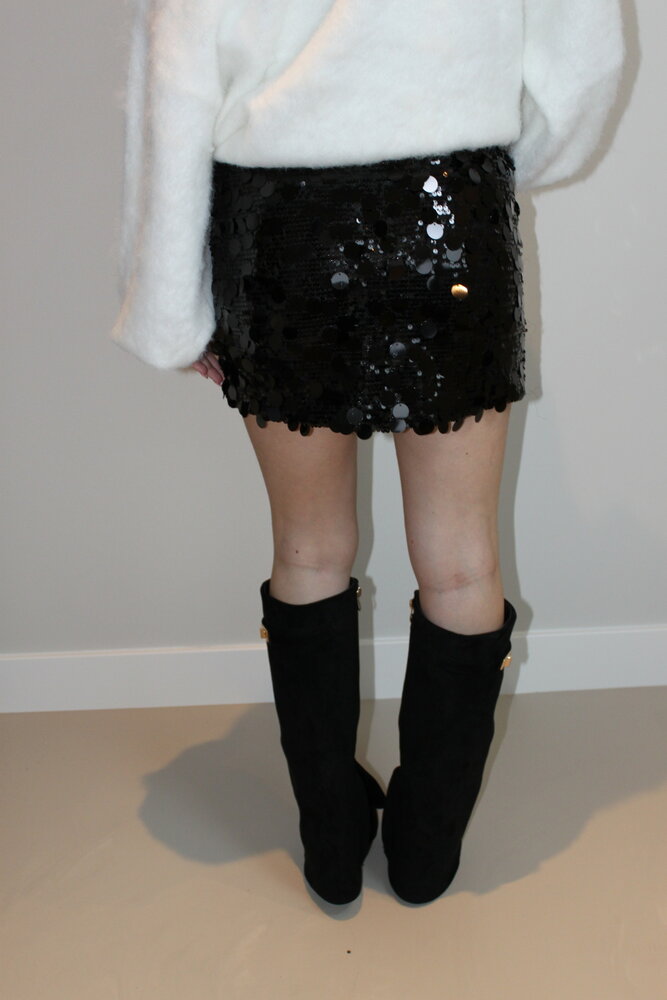 Black paillet skirt