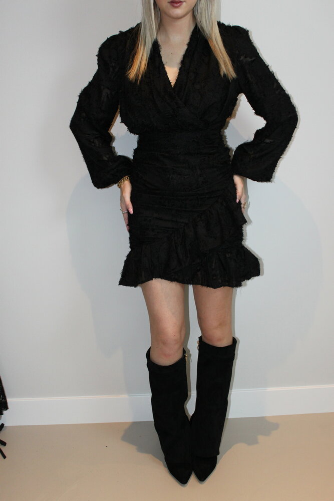 Black ruffle dress