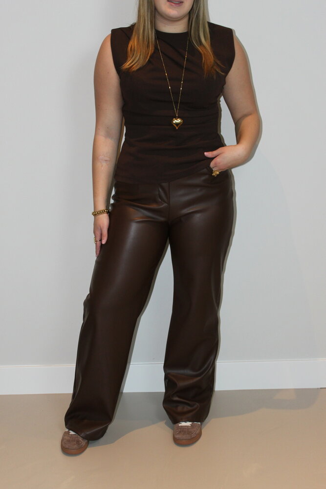 Brown leather pants