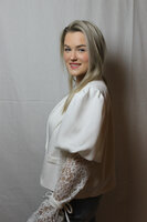 White blazer with lace