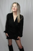 Black ruffle dress