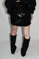 Black sequin skirt