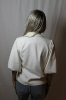 White blazer with bow
