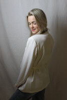 White blazer tied