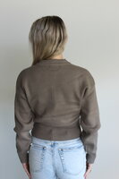 Taupe zip knit sweater