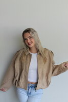Suede jacket beige
