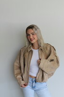 Suede jacket beige