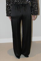 Black satin pants