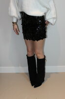 Black paillet skirt