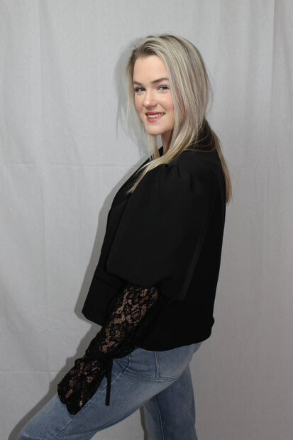 Black blazer with lace