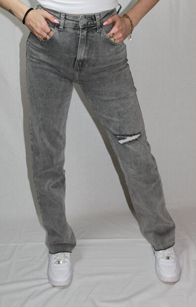 Grey straight leg jeans