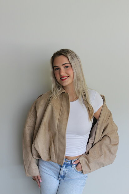 Suede jacket beige