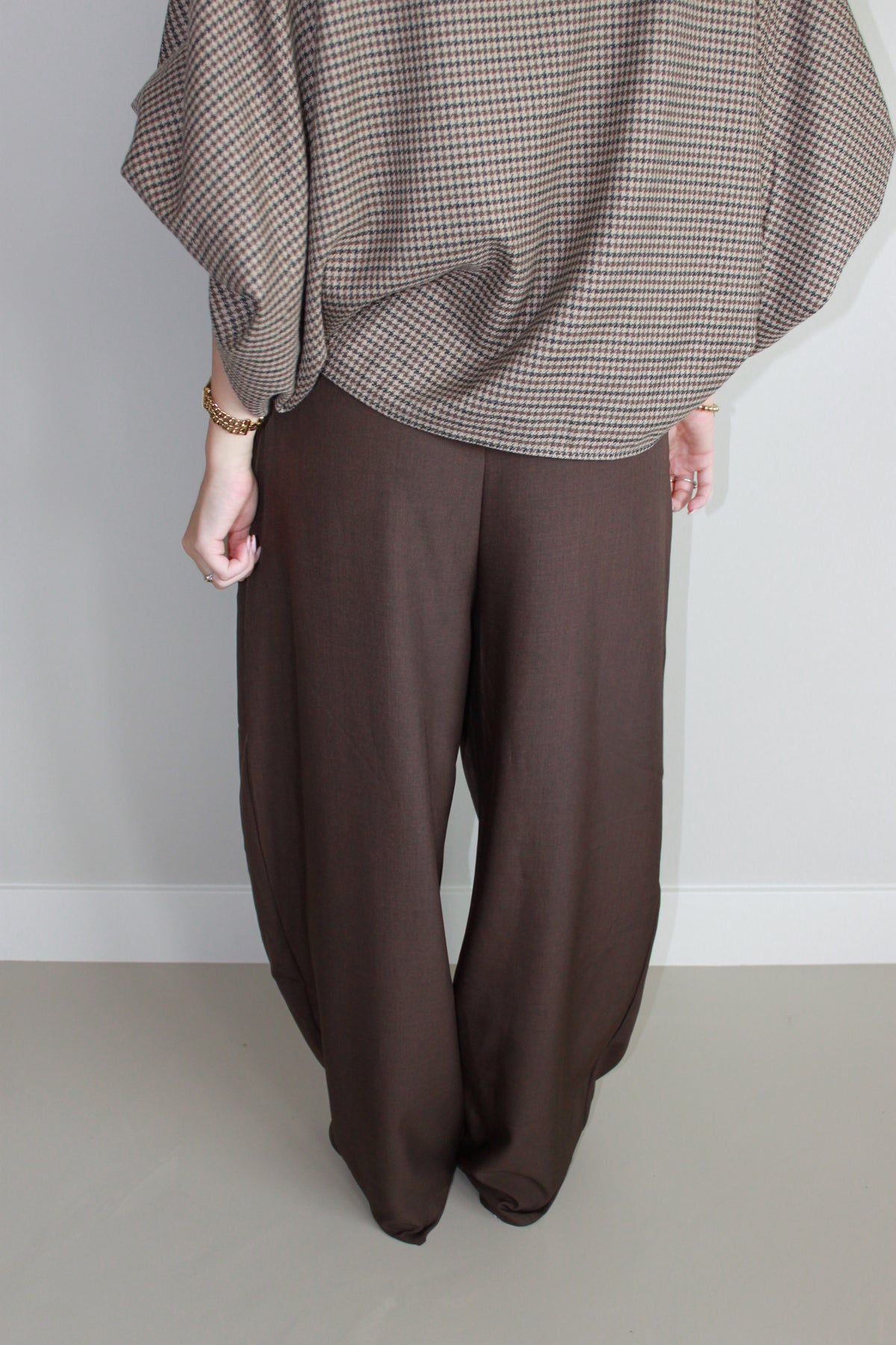 Brown straight leg pantalon
